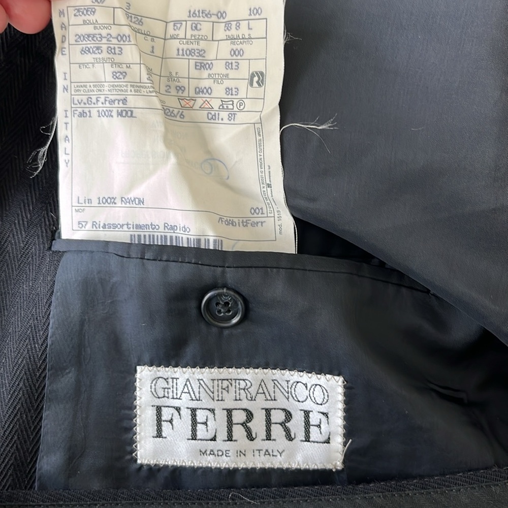 Gianfranco Ferre Textured Striped Double Breasted Suit - Picture 13 of 13